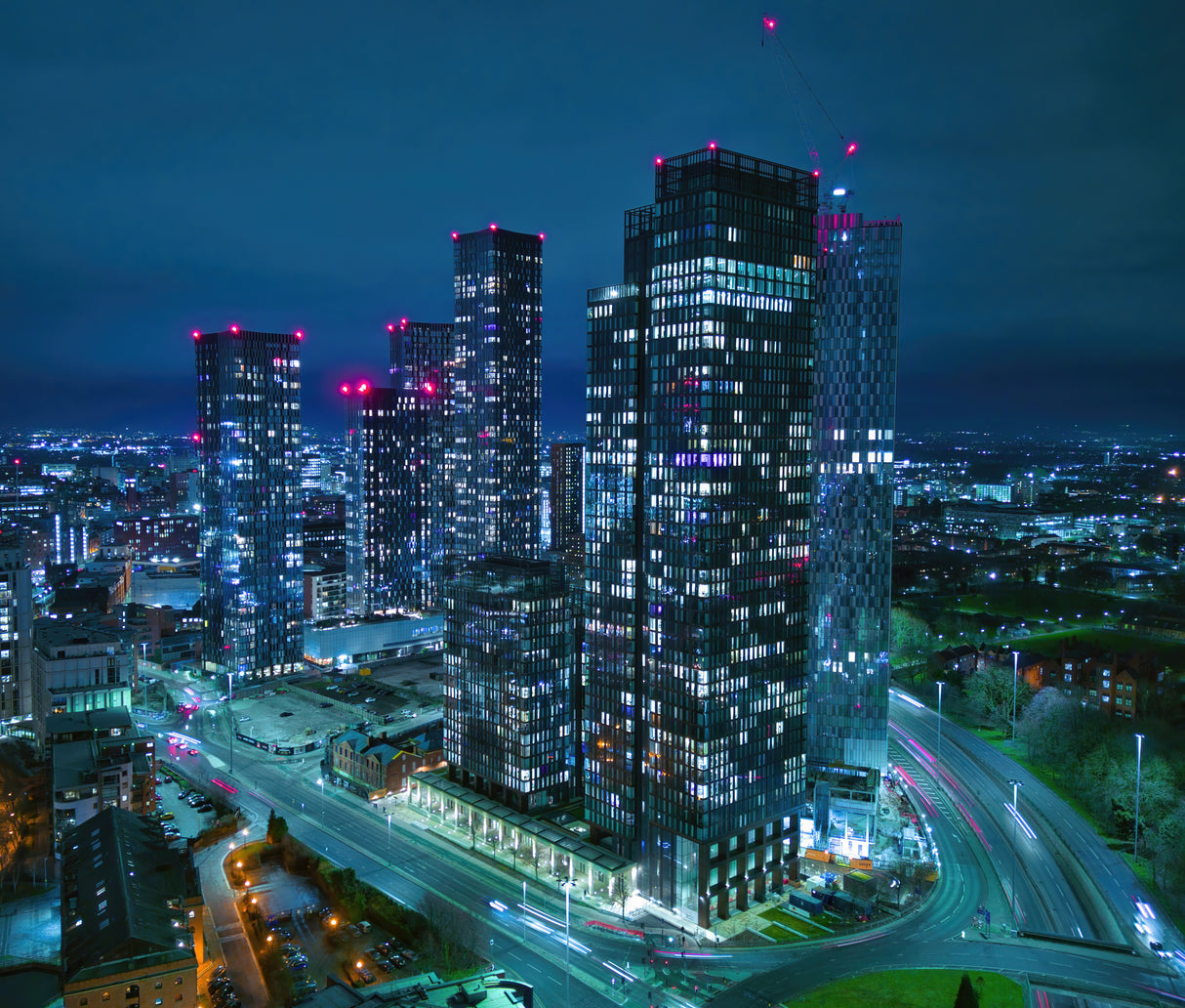 Manchester SkyLine , UK Poster och Canvastavla