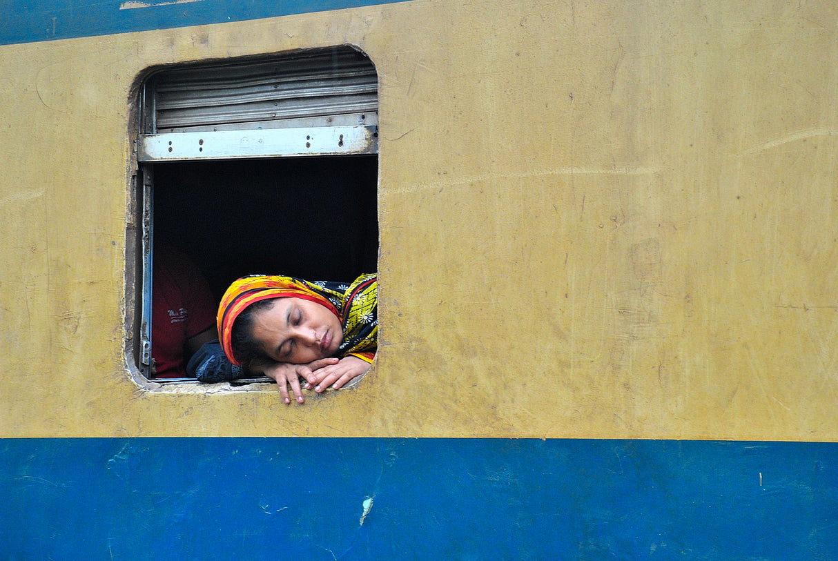 Sleeping on train Poster och Canvastavla