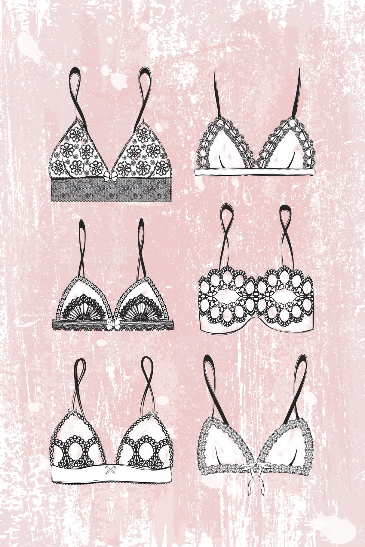 Pink Underwear Poster och Canvastavla