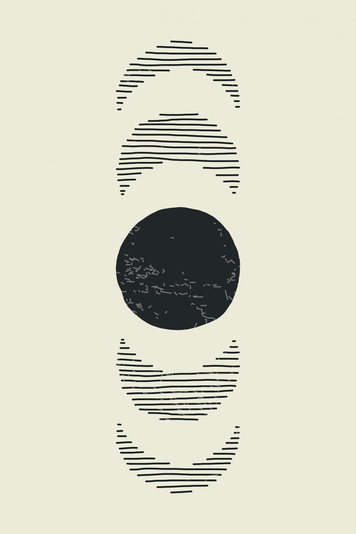 Boho Sun and Moon #4 Poster och Canvastavla