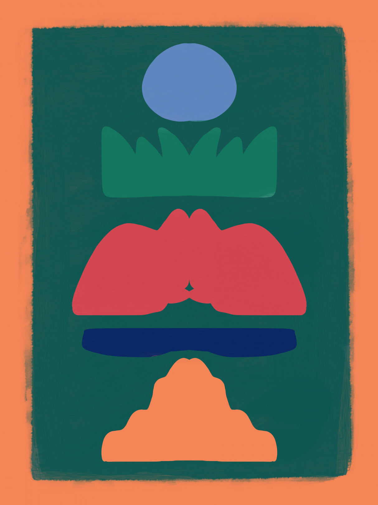 Orange Cut Out Poster och Canvastavla