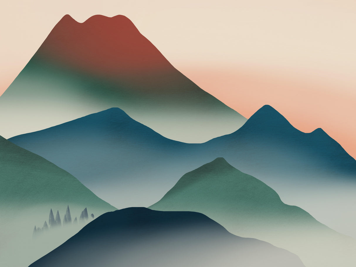 Volcanic Mountain From Far Poster och Canvastavla