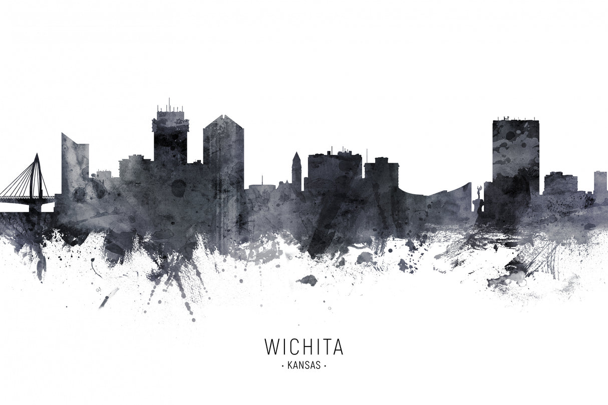 Wichita Kansas Skyline Poster och Canvastavla
