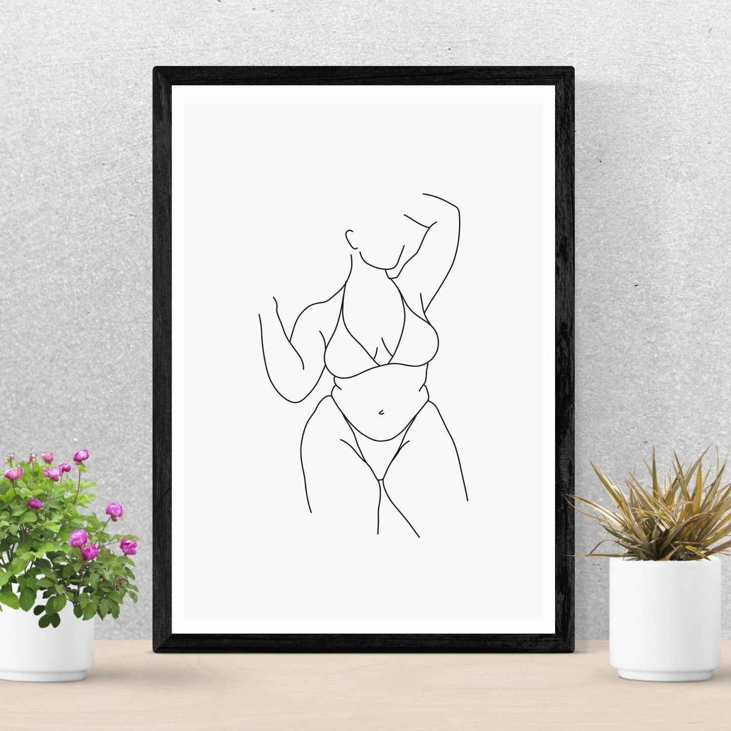 Line Art Grey poster