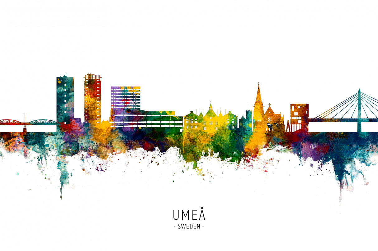 Umeå Sweden Skyline Poster och Canvastavla