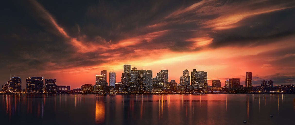Sunset of Boston Poster och Canvastavla