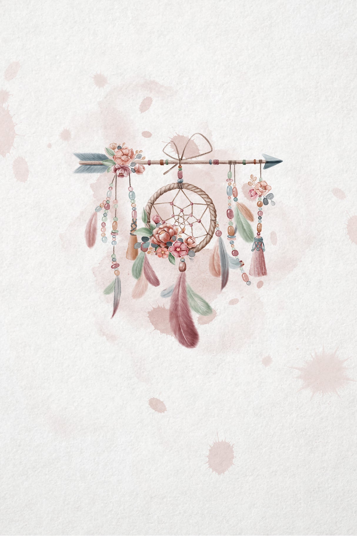 Pink Dreamcatcher (1) Poster och Canvastavla