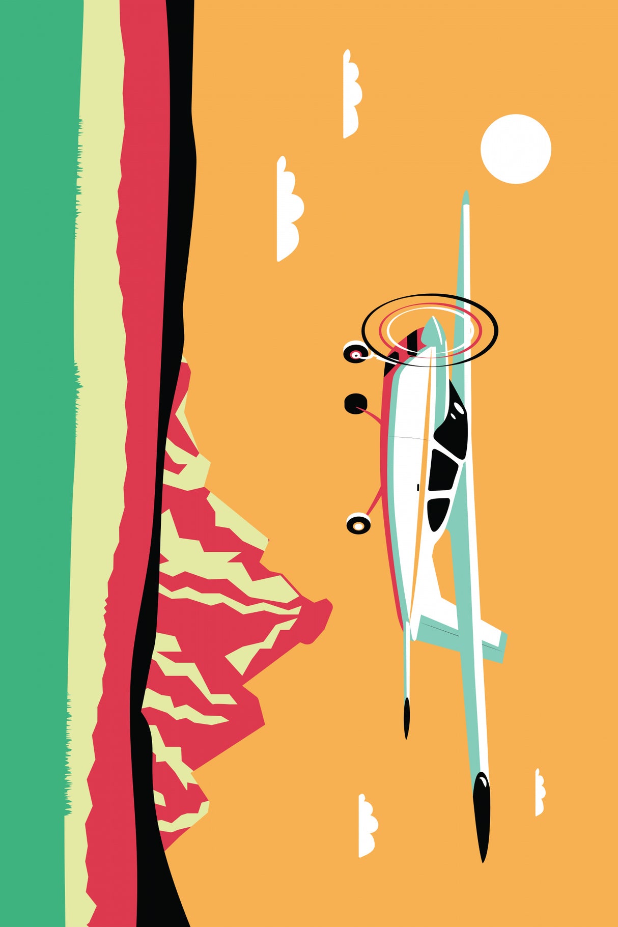 Airplane Landscape Poster och Canvastavla