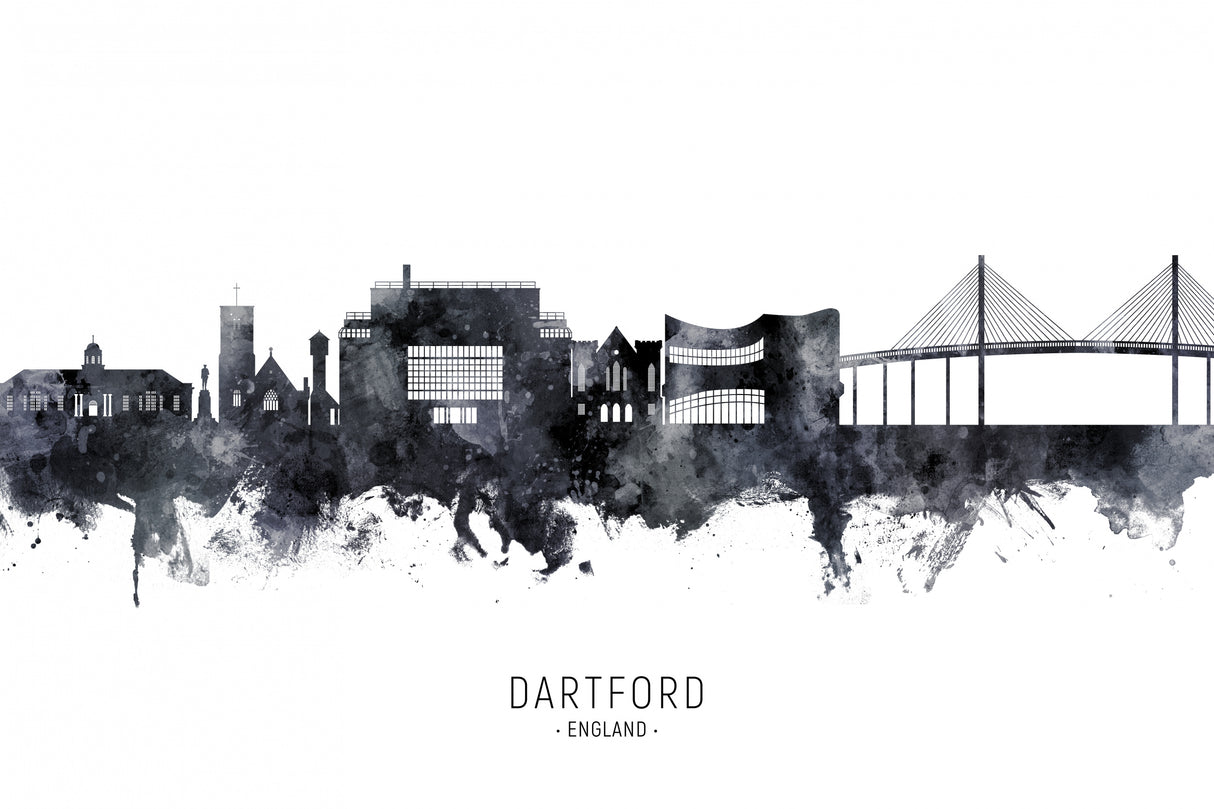 Dartford England Skyline Poster och Canvastavla