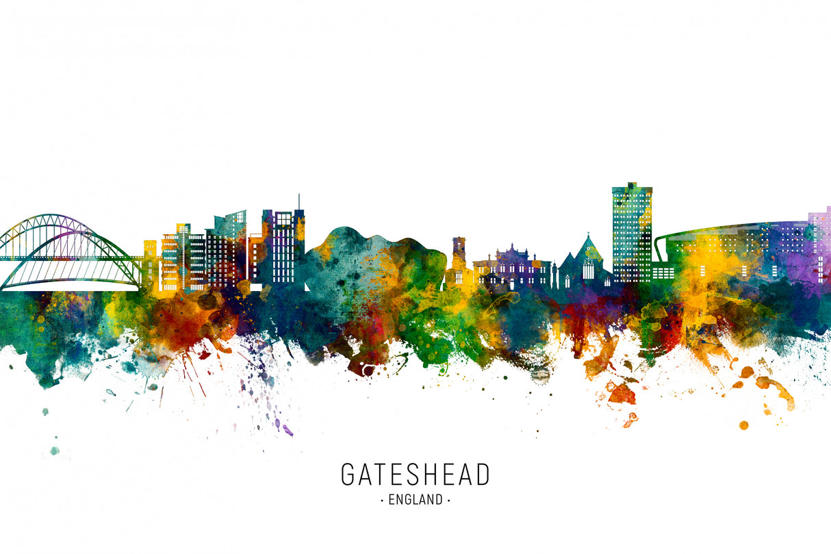 Gateshead England Skyline Poster och Canvastavla