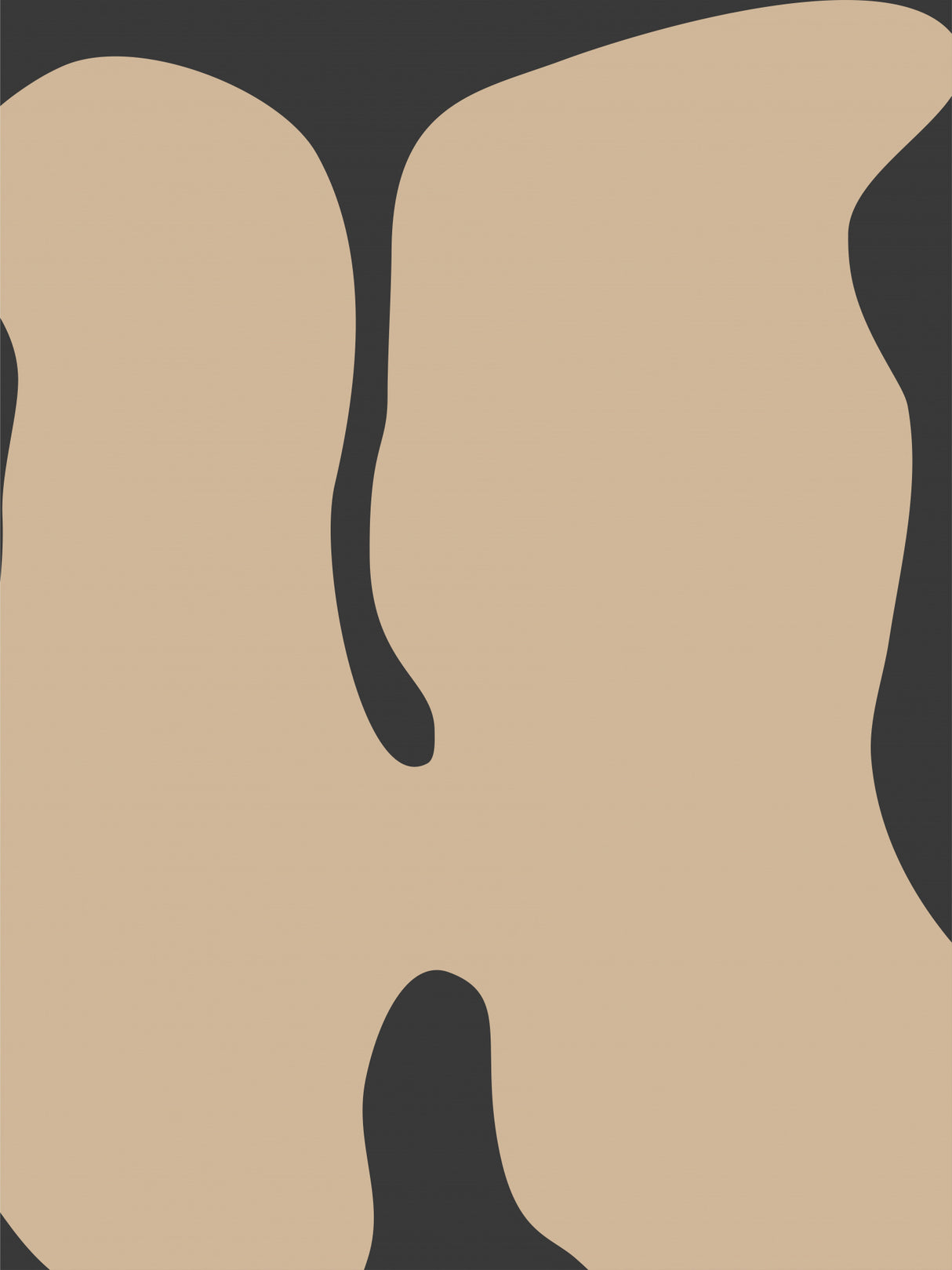 Graphic Beige Shapes Art Poster och Canvastavla