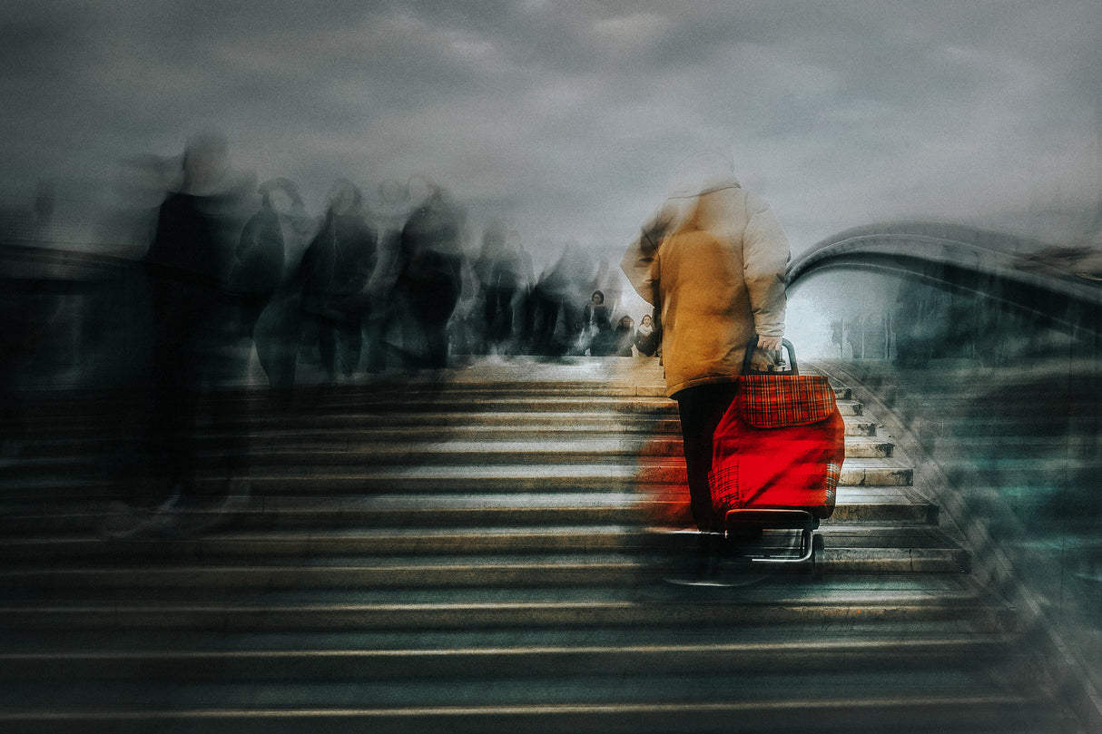 ...red suitcase Poster och Canvastavla