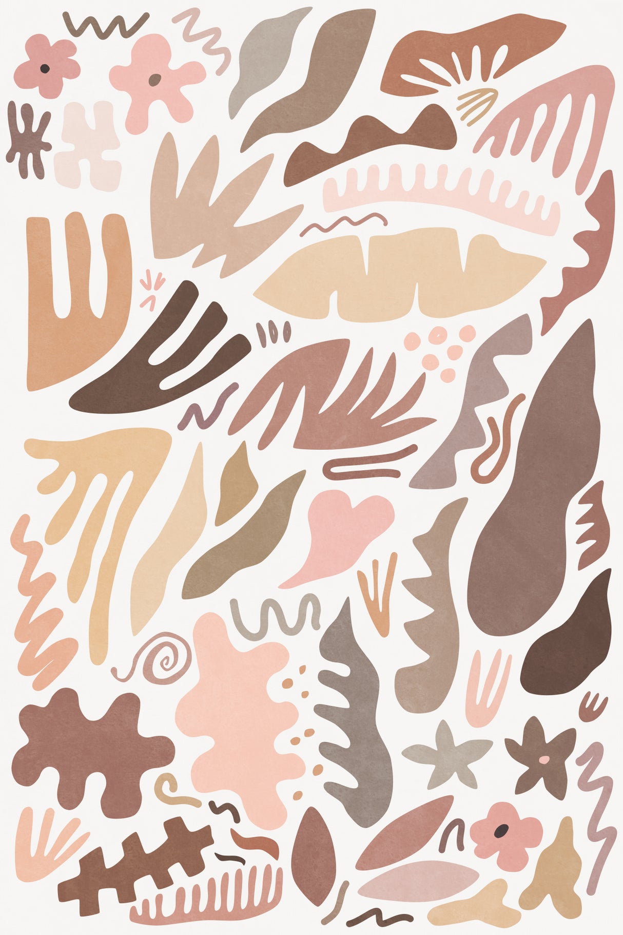 Blush Flora Colors and Shapes I Poster och Canvastavla