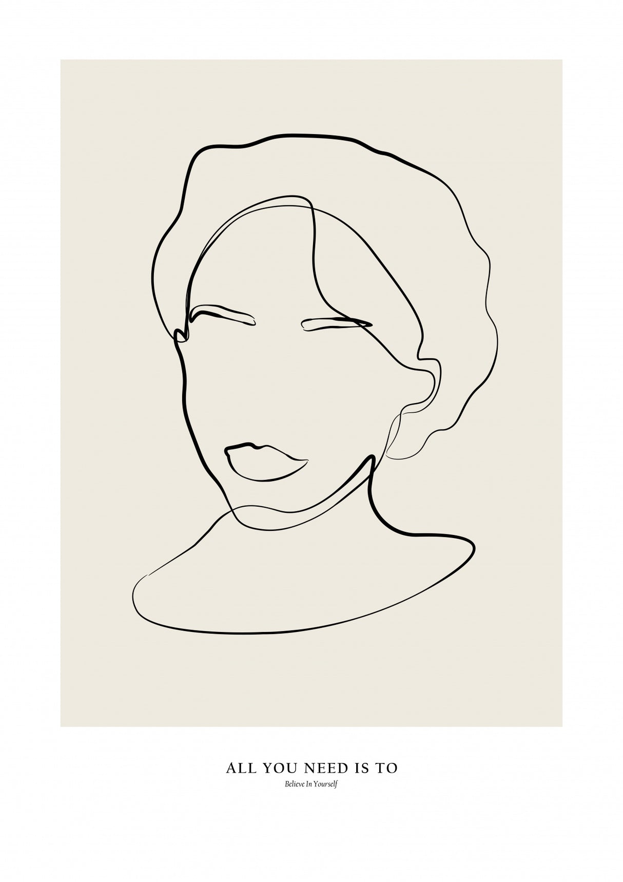 Modern female line art Poster och Canvastavla
