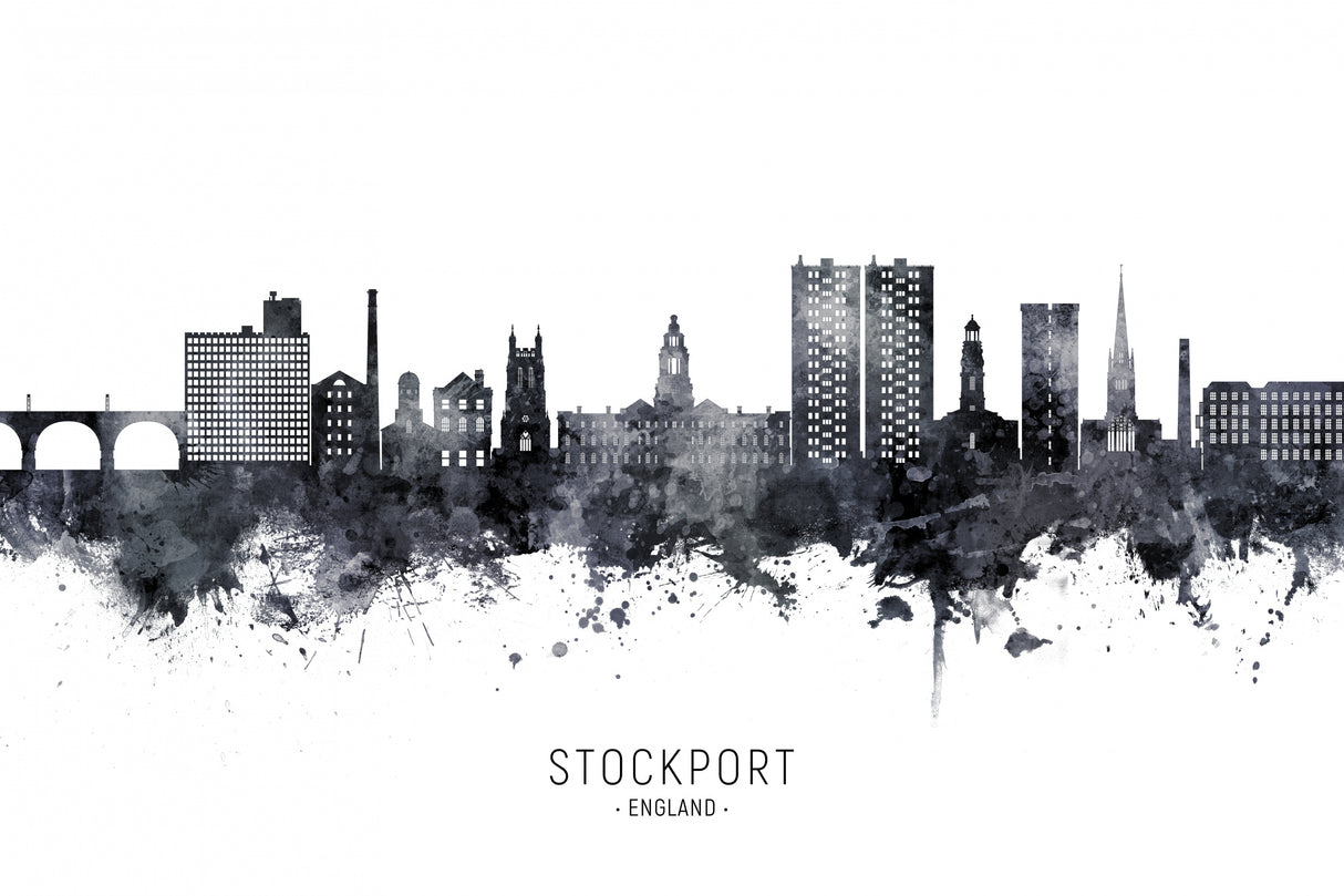 Stockport England Skyline Poster och Canvastavla