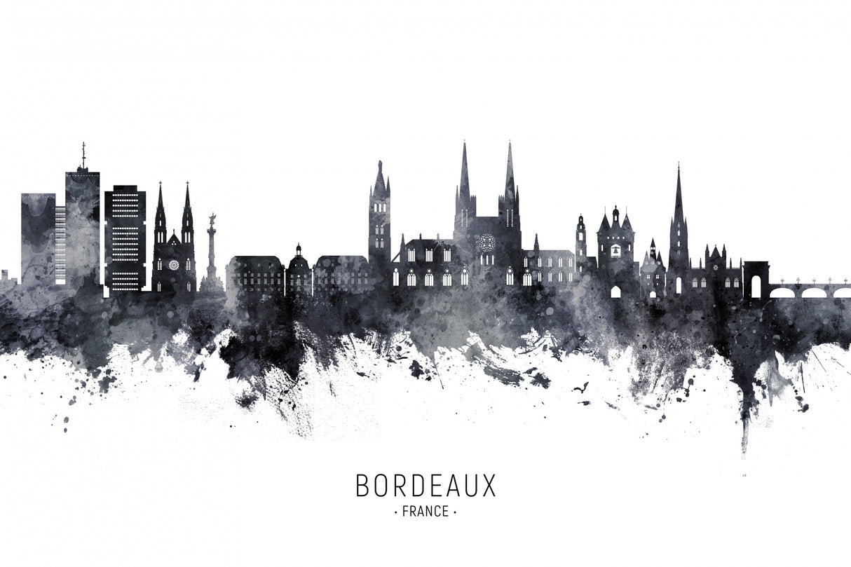 Bordeaux France Skyline Poster och Canvastavla