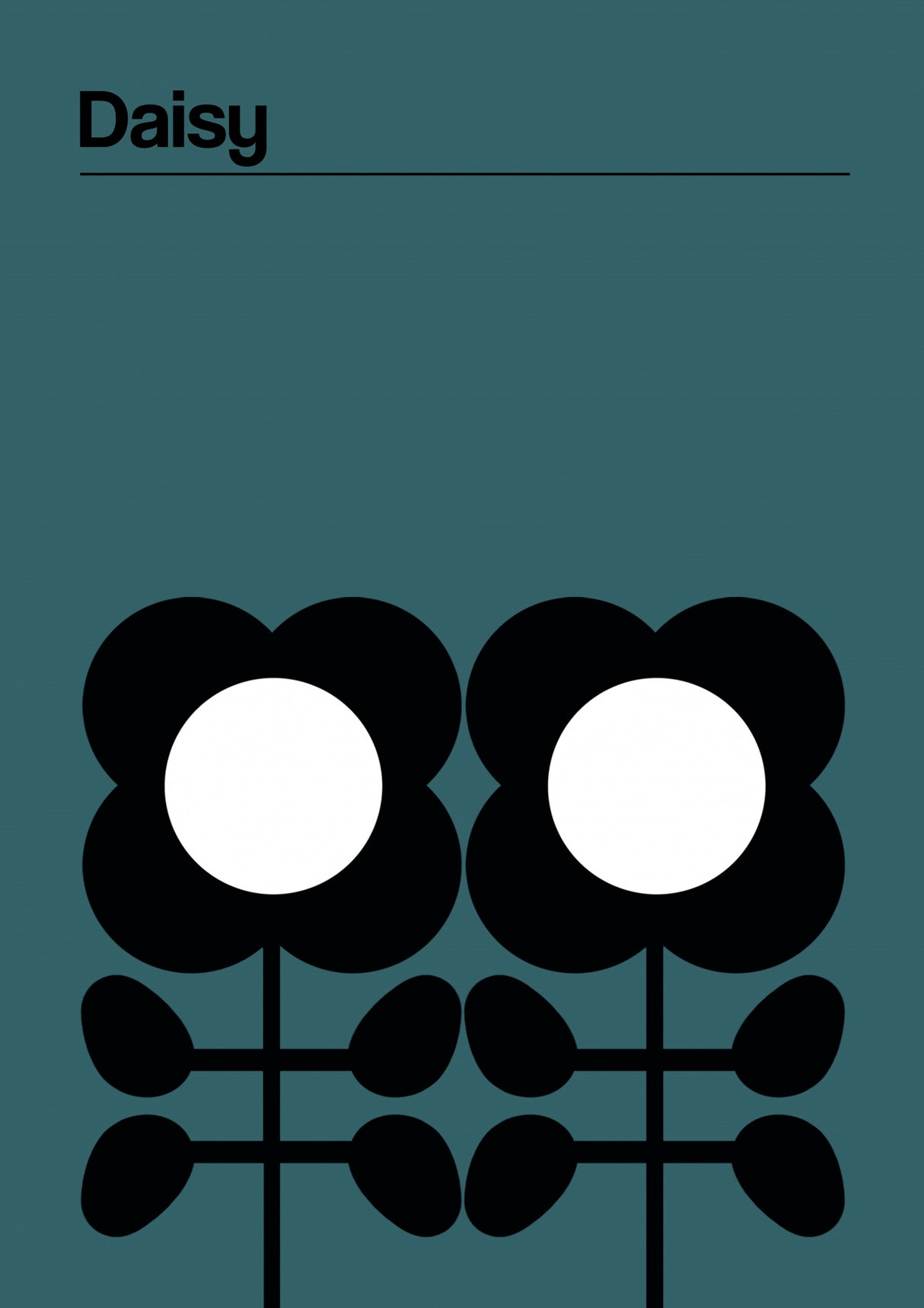 Daisy Teal Poster och Canvastavla