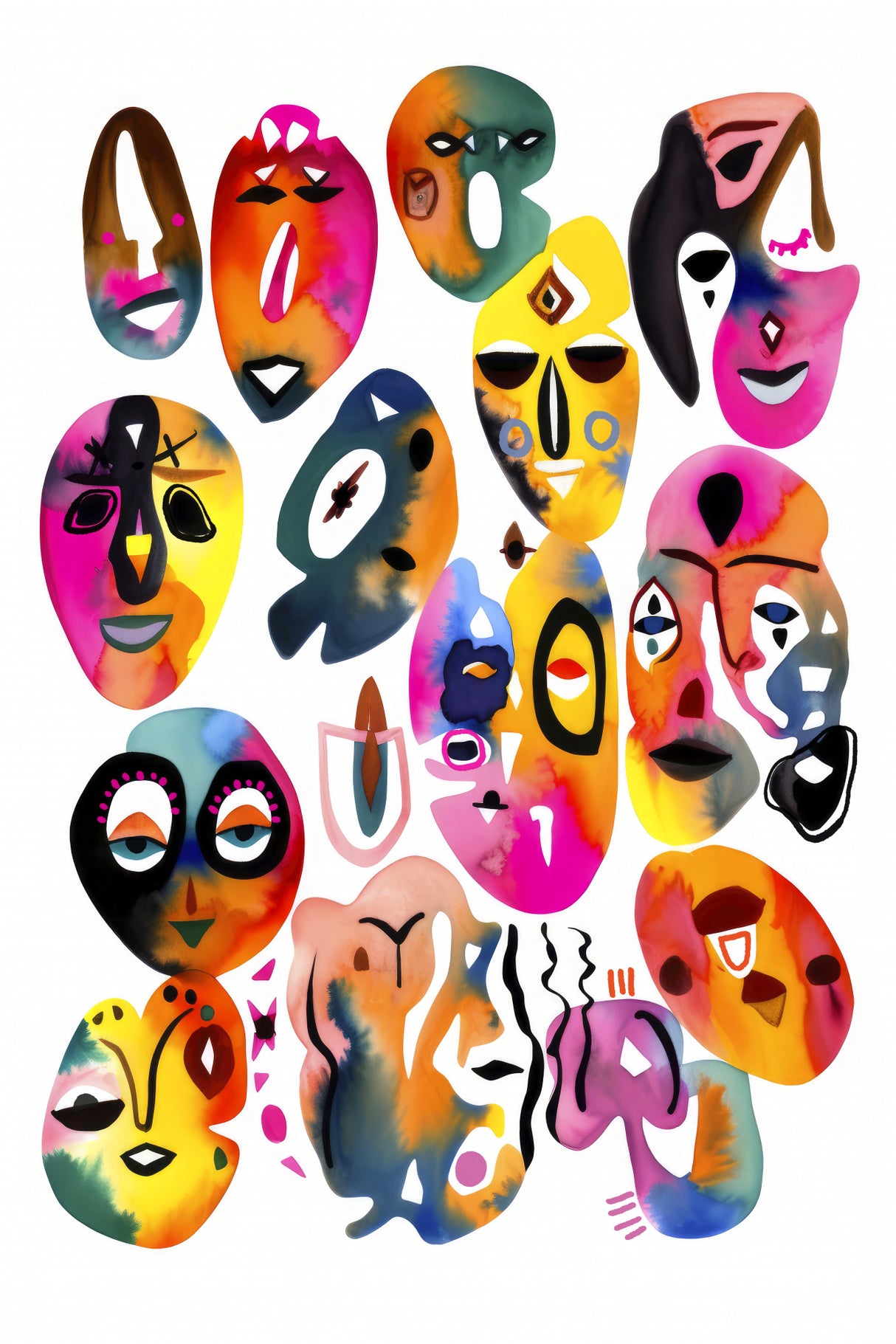 Masks Poster och Canvastavla