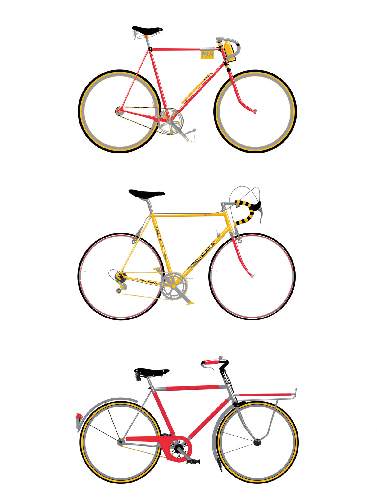 Vintage Bikes Poster och Canvastavla