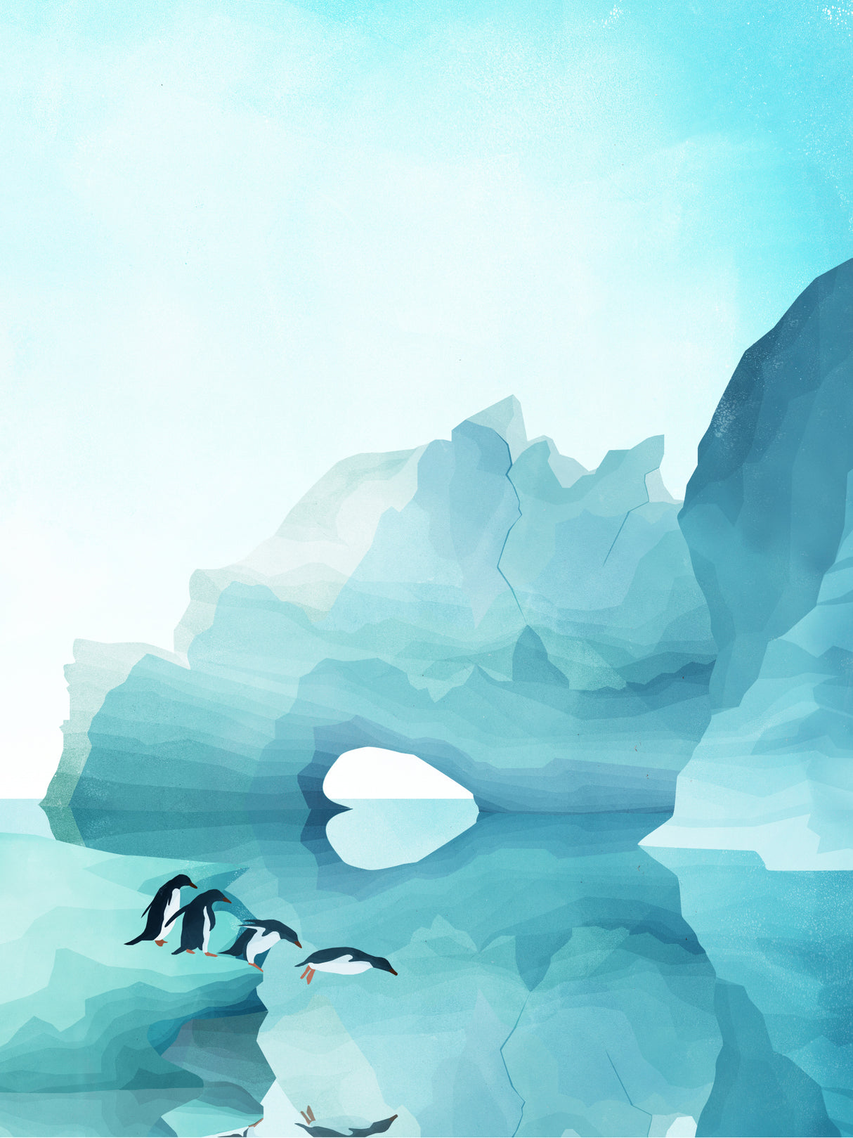 Penguins By Day Poster och Canvastavla