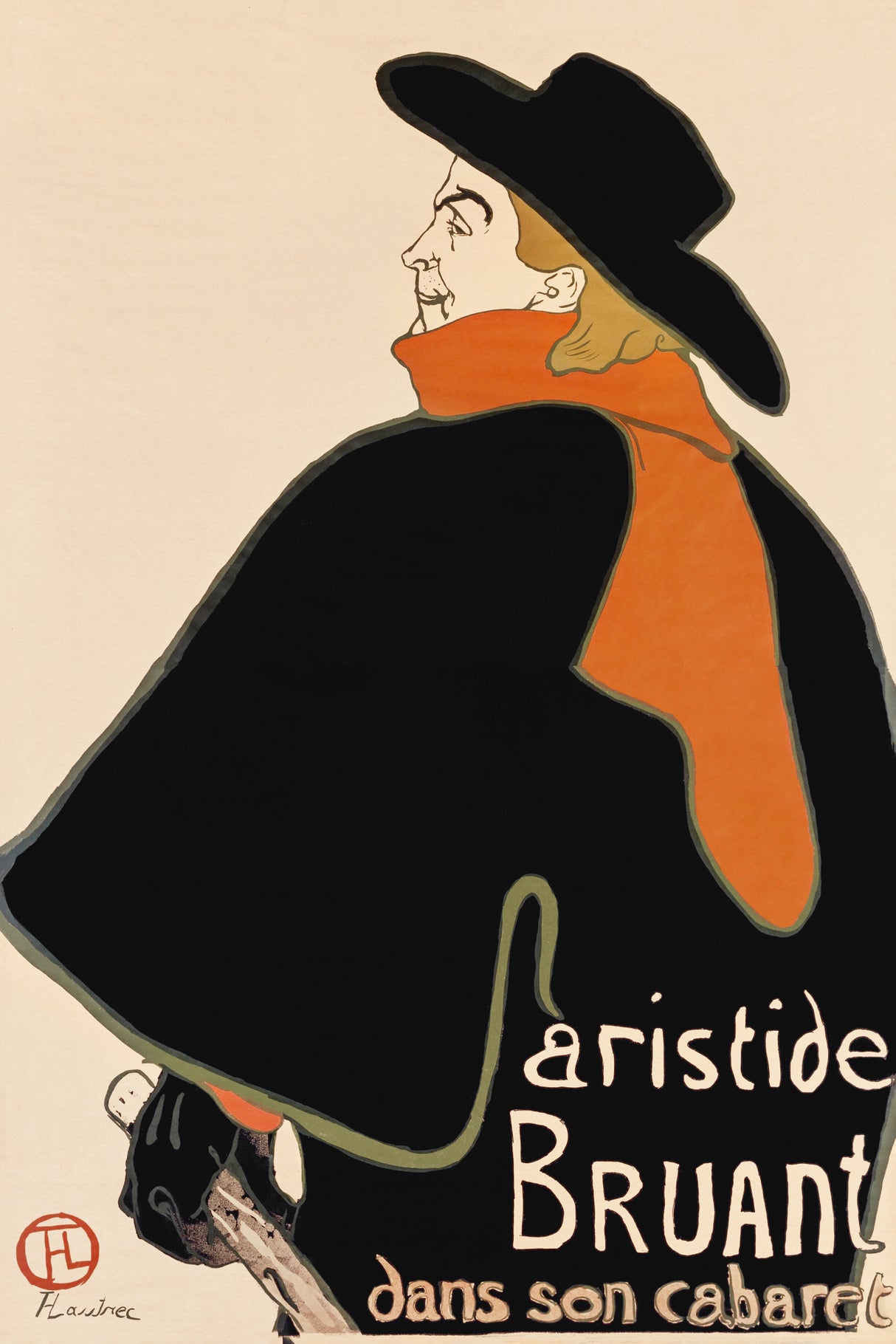 Aristide Bruant In His Cabaret (1893) Poster och Canvastavla