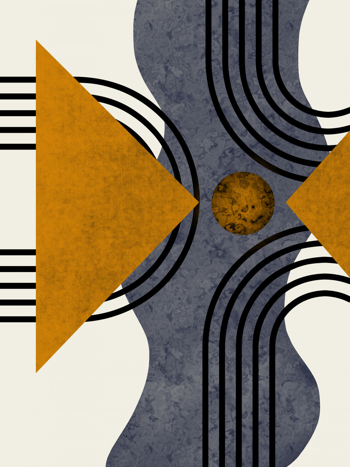 Textured Mid Century Composition 3 Poster och Canvastavla