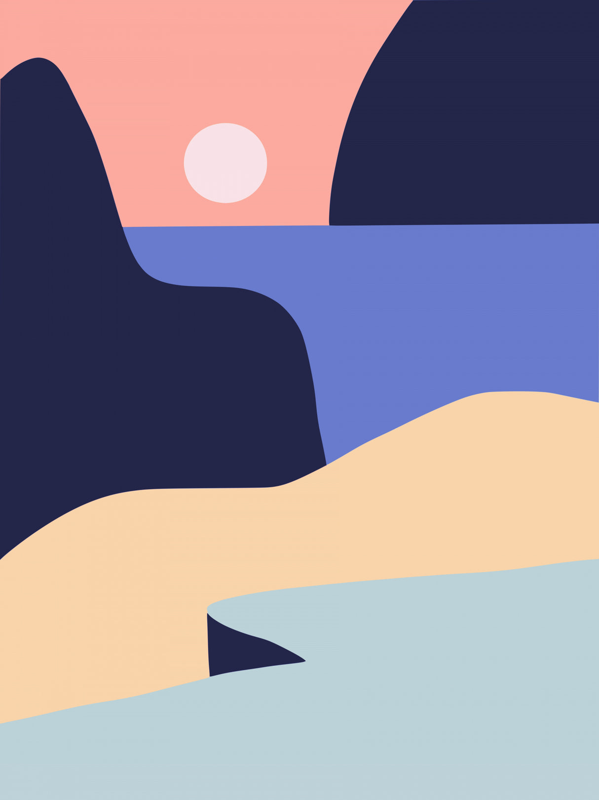 Minimalist Beach View Poster och Canvastavla