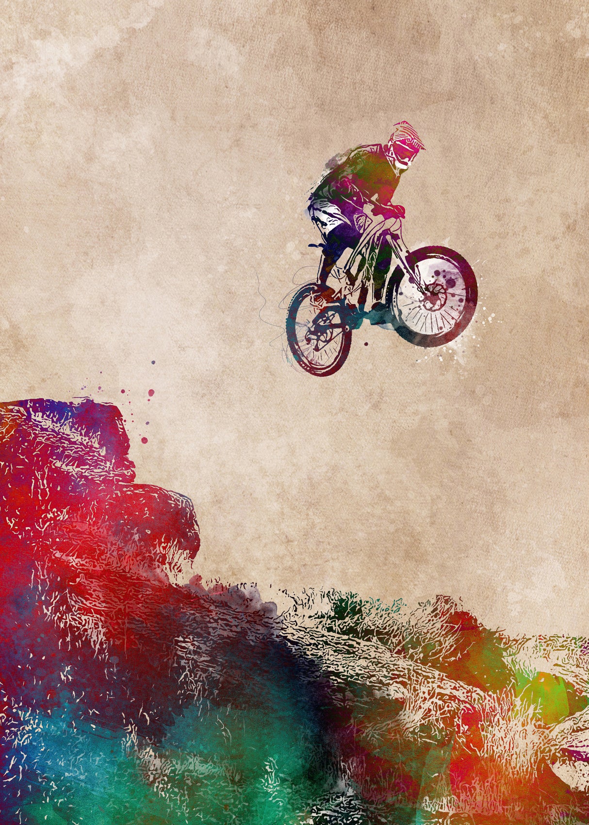 Cycling sport art 7 Poster och Canvastavla