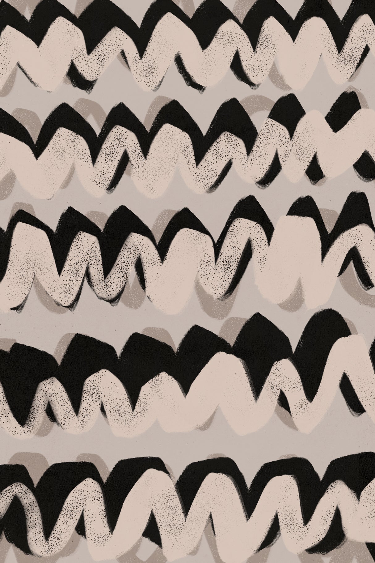 Sprayed Beige Waves Pattern Poster och Canvastavla
