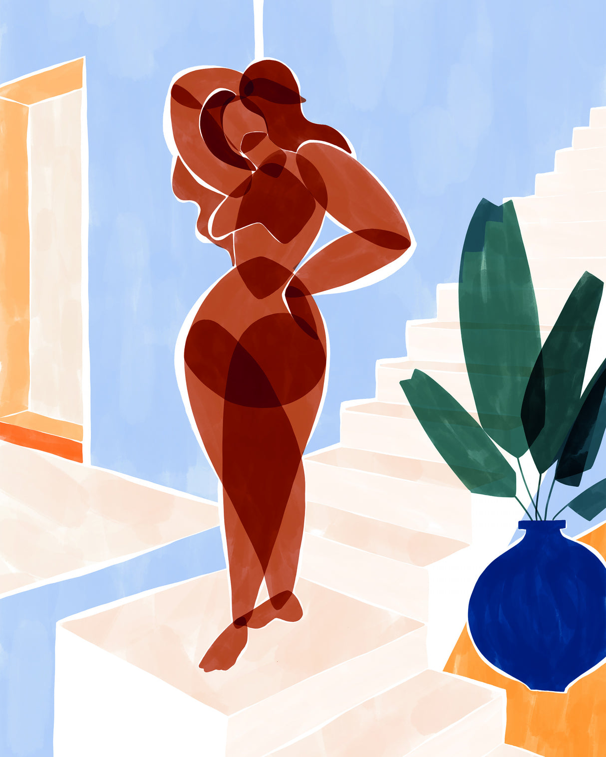 Terracotta Woman Poster och Canvastavla