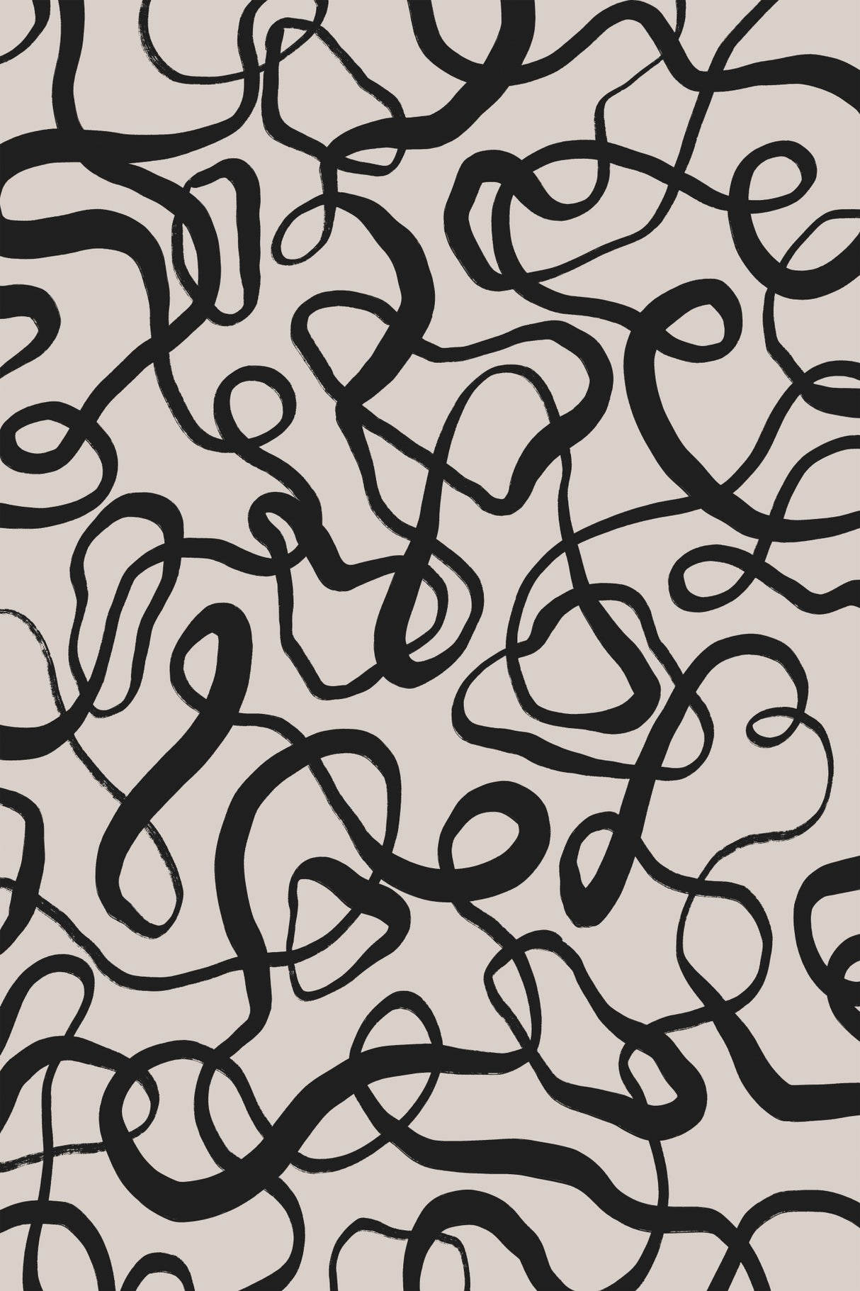 Simple Black Loops Pattern Poster och Canvastavla