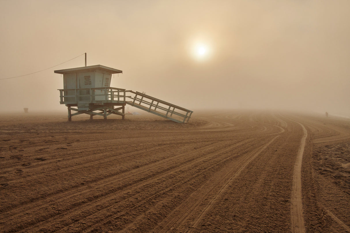 Fog on the beach - Santa Monica Poster och Canvastavla