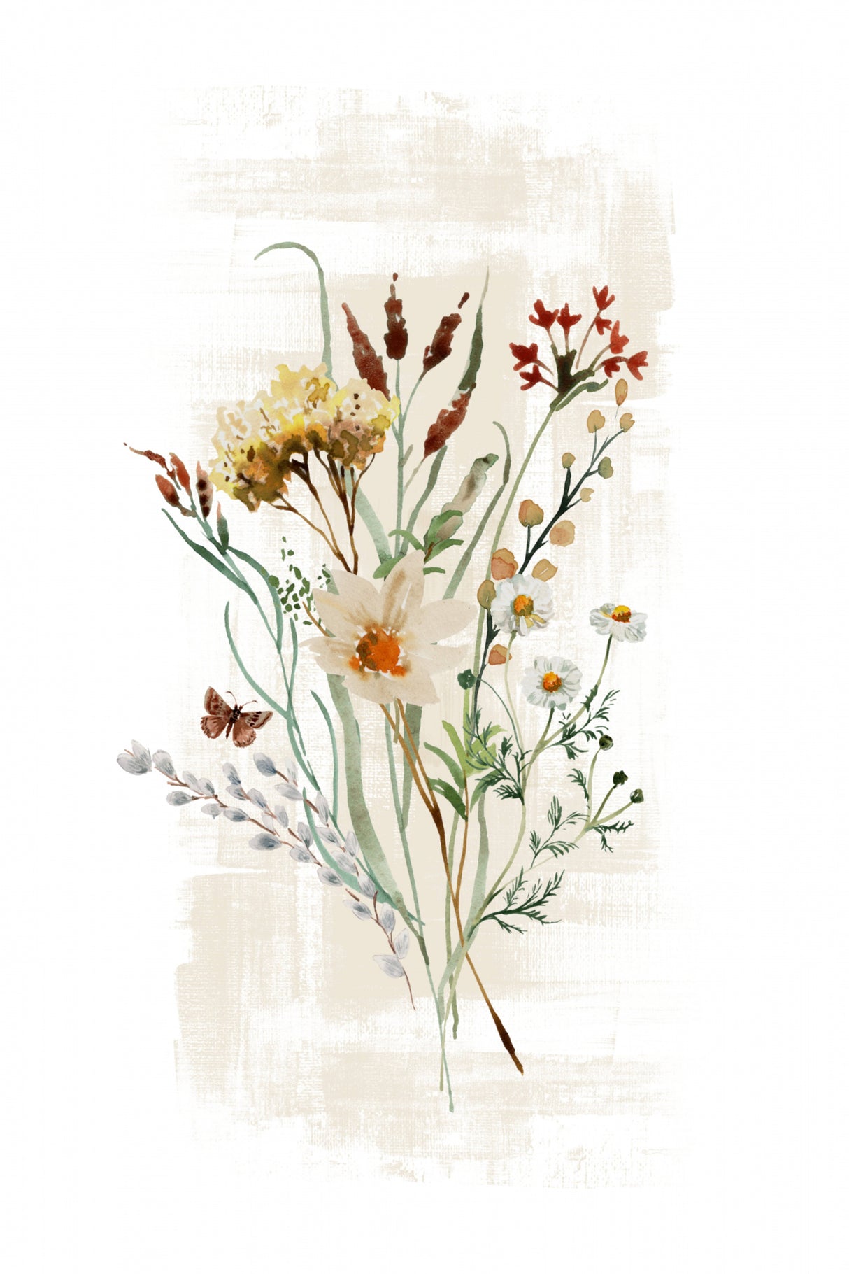 Wild Floral in soft shades Poster och Canvastavla