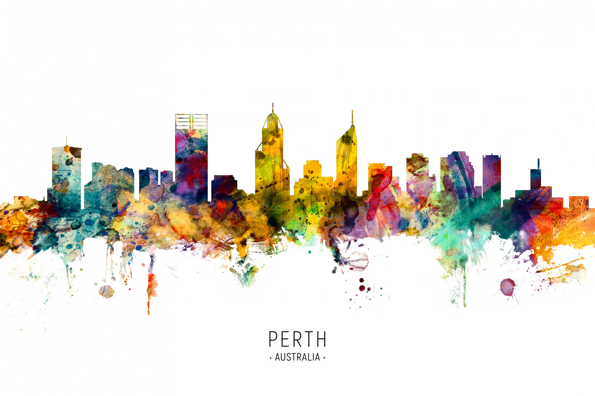 Perth Australia Skyline Poster och Canvastavla
