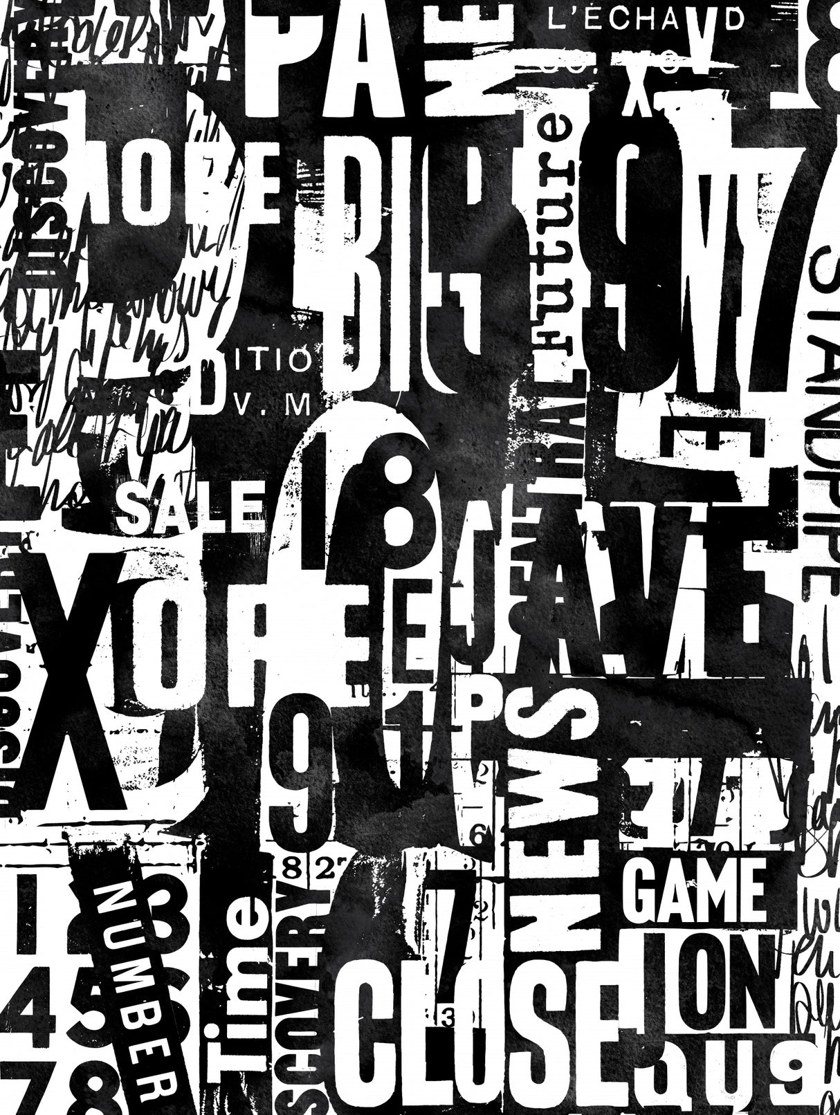 Typography Bw 001 Poster och Canvastavla