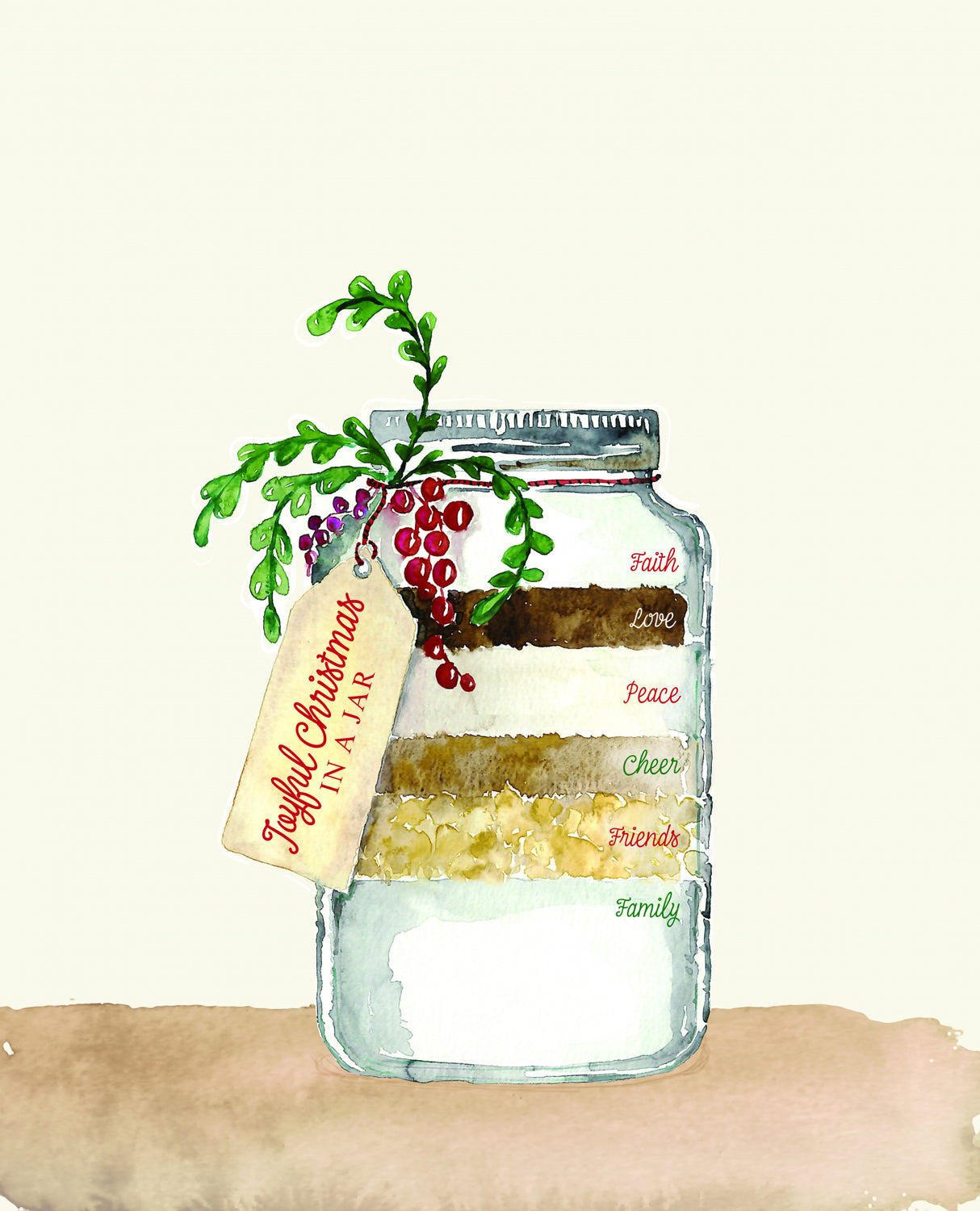 Joyful Christmas in a jar Poster och Canvastavla