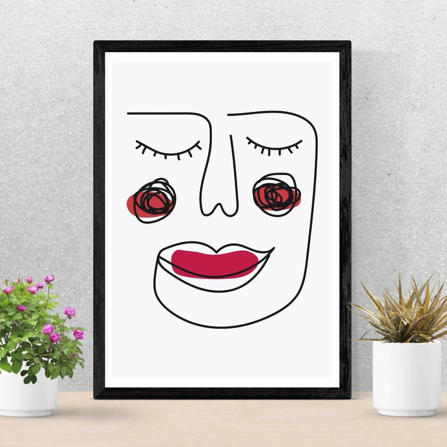 Line Art Grey poster