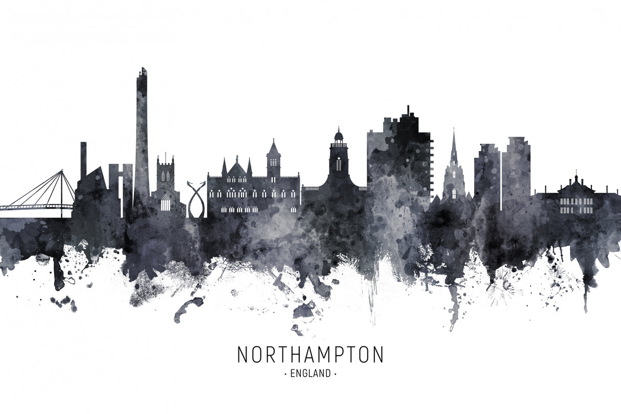 Northampton England Skyline Poster och Canvastavla