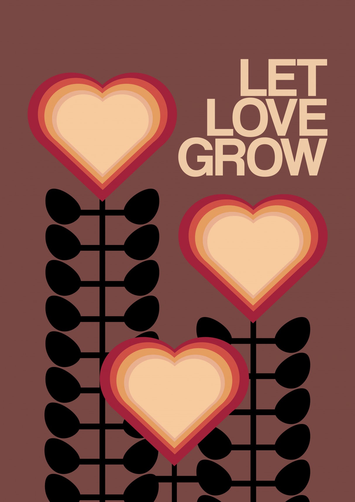 Let Love Grow Brown Poster och Canvastavla