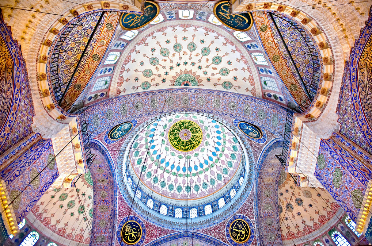 The Blue Mosque – The Sultan Ahmed Mosque. Columns and Main Domes. Istanbul. Turkey © Nora de Ang Poster och Canvastavla