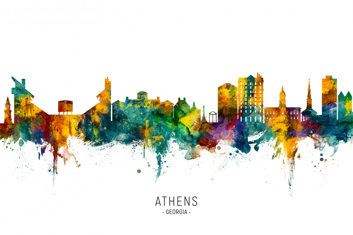 Athens Georgia Skyline Poster och Canvastavla