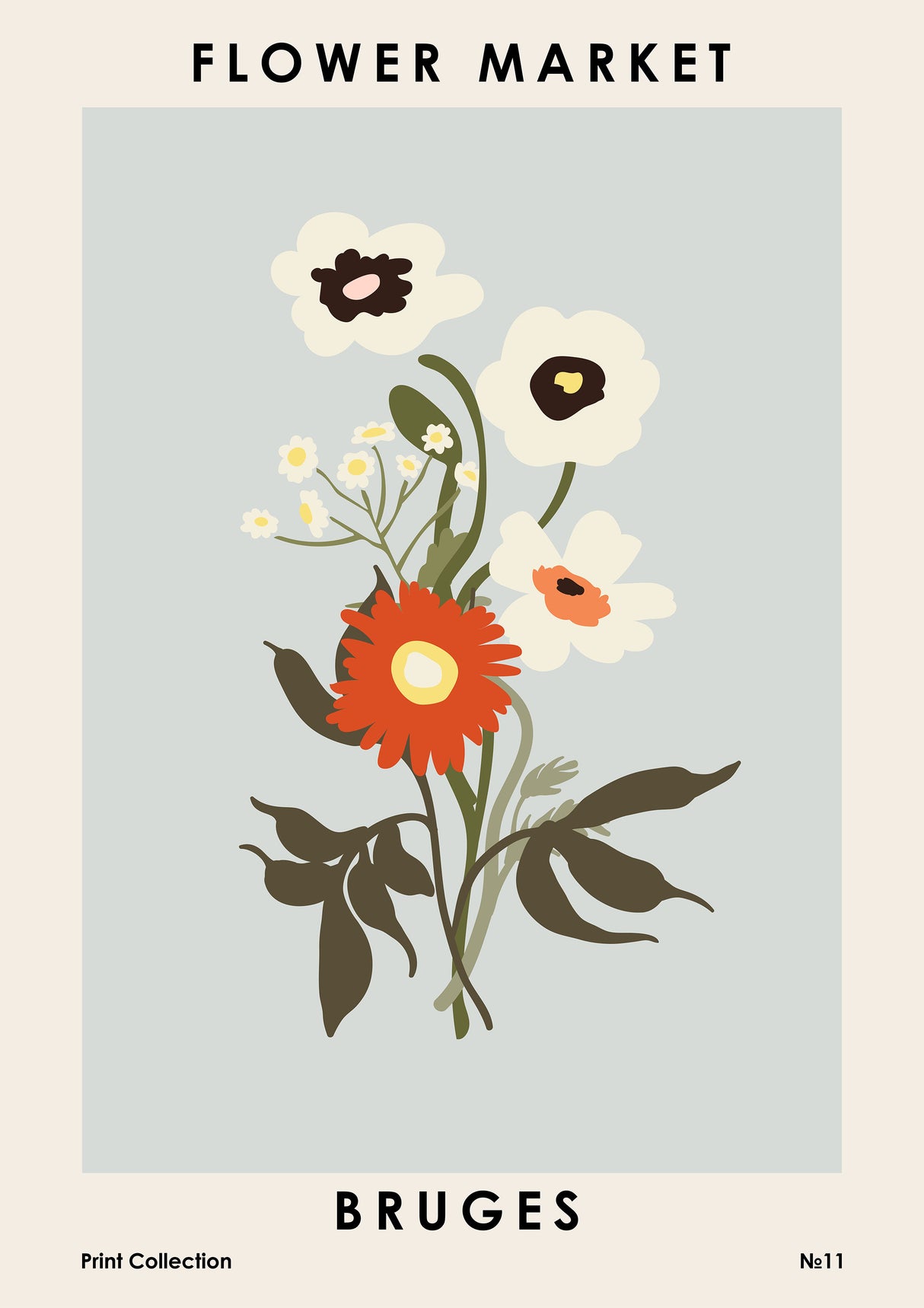 Flower Market Bruges poster