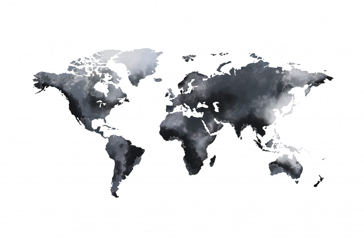 WORLD MAP Watercolor Poster och Canvastavla