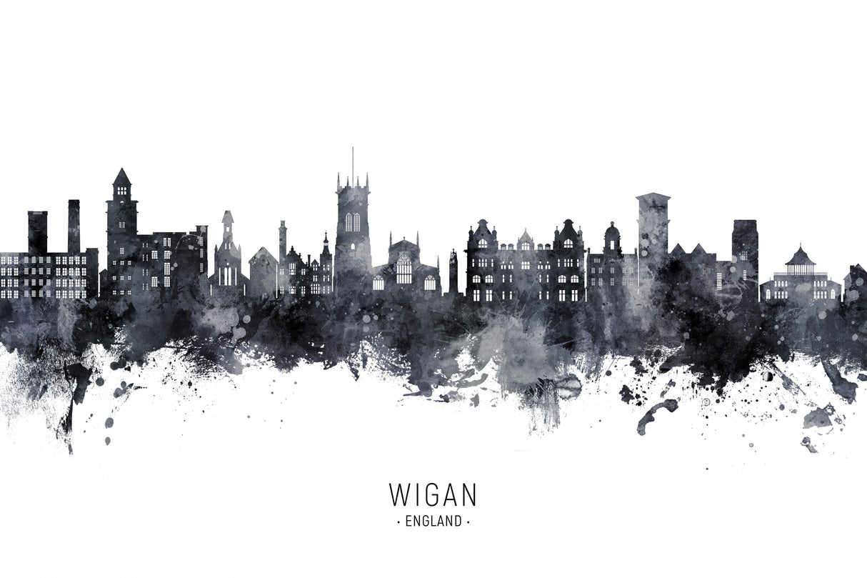Wigan England Skyline Poster och Canvastavla