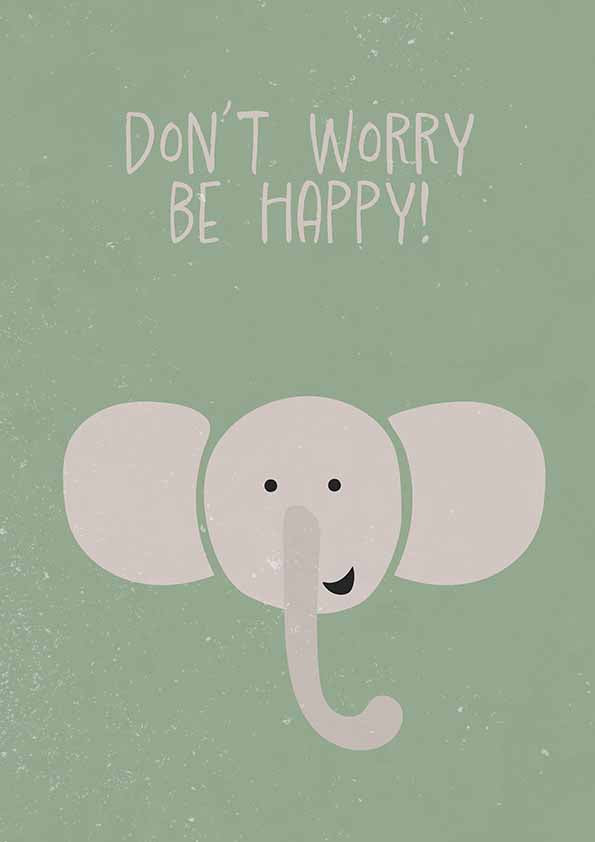 Elefant barnkammare tryck poster