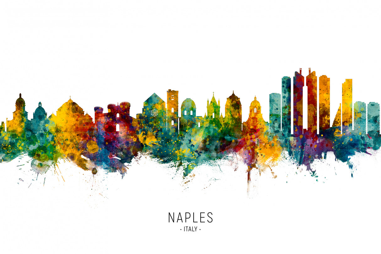 Naples Italy Skyline Poster och Canvastavla