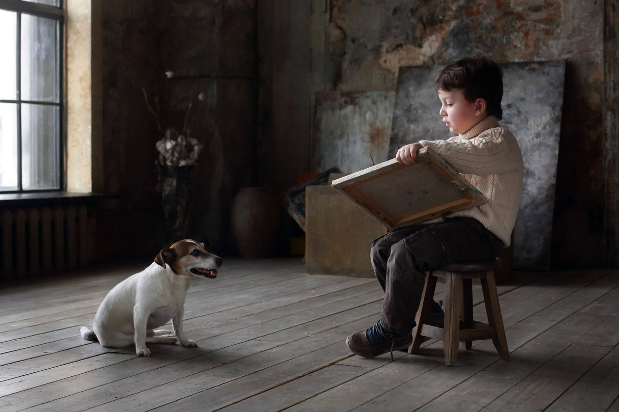 The artist and his model Poster och Canvastavla