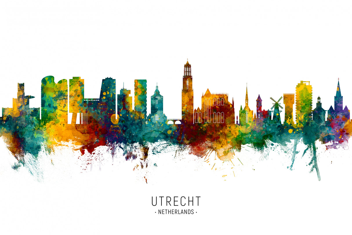 Utrecht The Netherlands Skyline Poster och Canvastavla