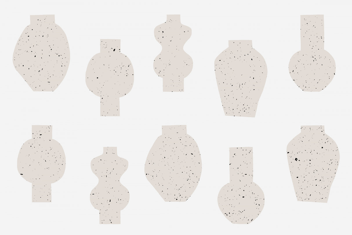 Abstract Vases Beige Poster och Canvastavla