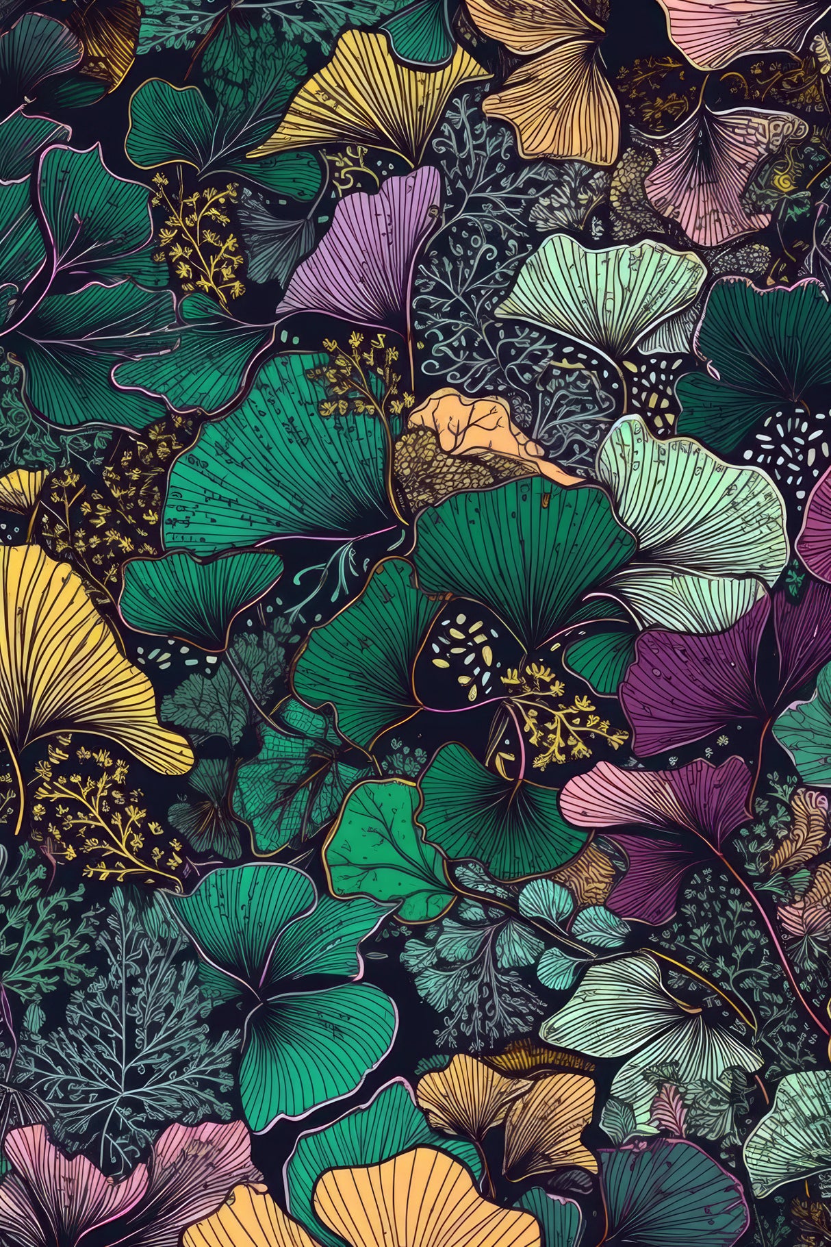 Ginko Biloba leaves 5 Poster och Canvastavla